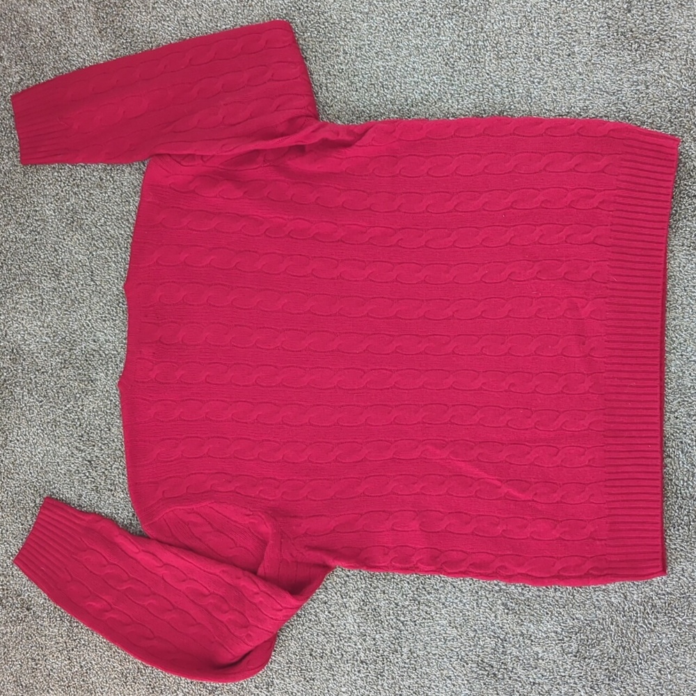 Polo Ralph Lauren Red Wool Cable Knit Sweater - Picture 5 of 6